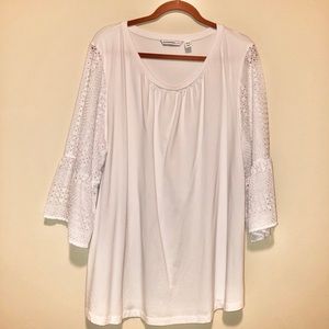 Isaac Mizrahi live Plus 2X Sleeve lace Top Tunic